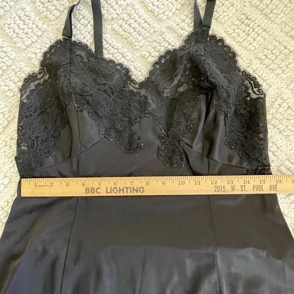 Vintage Wonder Maid Molded Magic Nylon Full Dress Lace Slip Black Size 40 - Picture 5 of 8